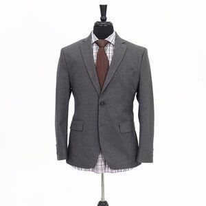 J. Ferrar 38S Gray Solid 2-Button Sport Coat Blazer Jacket G084